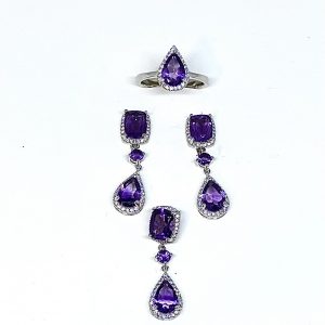 Set Romantic Princess argint ametist